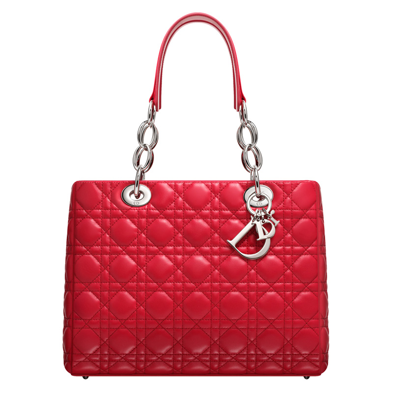 M0955PCAL M350 Grande rosso cremisi Dior pelle shopping bag morbida